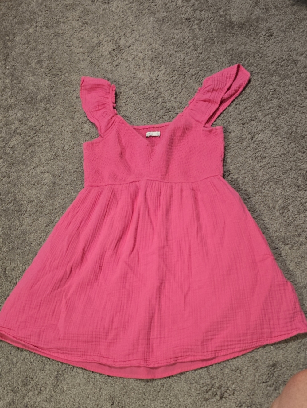 Hollister Bright Pink Ruffle Strap Casual Dress